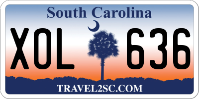 SC license plate XOL636