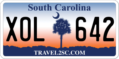 SC license plate XOL642