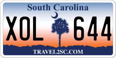 SC license plate XOL644