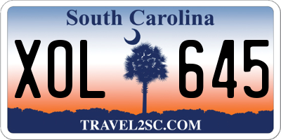 SC license plate XOL645
