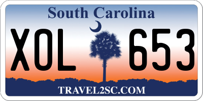 SC license plate XOL653