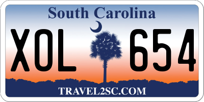 SC license plate XOL654