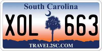 SC license plate XOL663