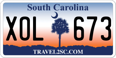SC license plate XOL673