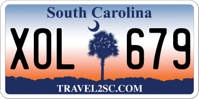 SC license plate XOL679