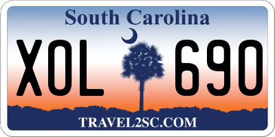 SC license plate XOL690