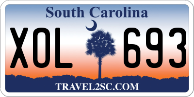 SC license plate XOL693