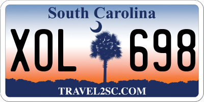 SC license plate XOL698