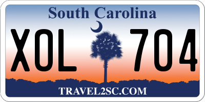 SC license plate XOL704