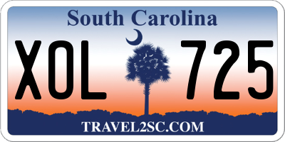 SC license plate XOL725