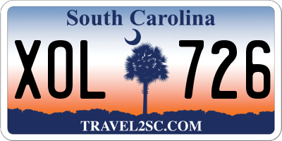 SC license plate XOL726