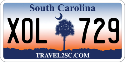 SC license plate XOL729