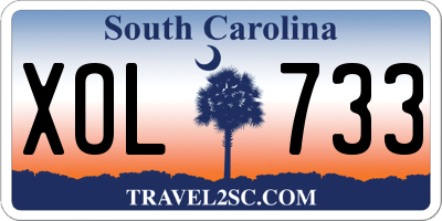 SC license plate XOL733