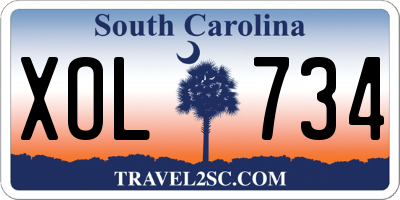 SC license plate XOL734