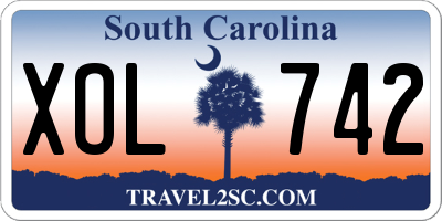 SC license plate XOL742
