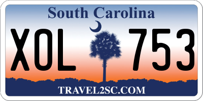 SC license plate XOL753