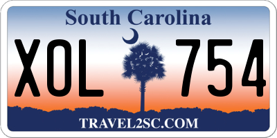 SC license plate XOL754