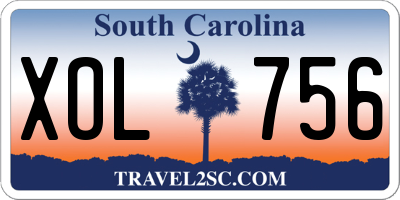 SC license plate XOL756