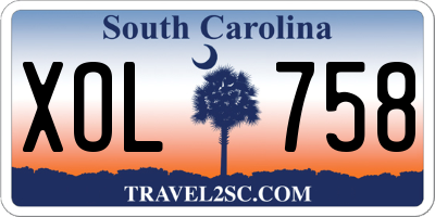 SC license plate XOL758