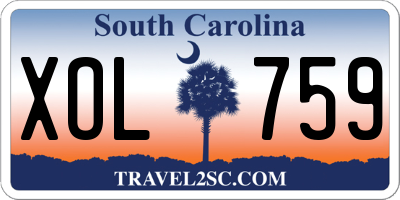 SC license plate XOL759