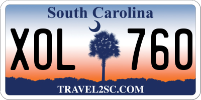 SC license plate XOL760