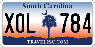 SC license plate XOL784