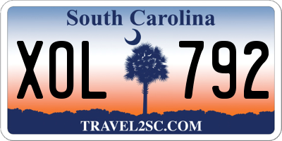 SC license plate XOL792