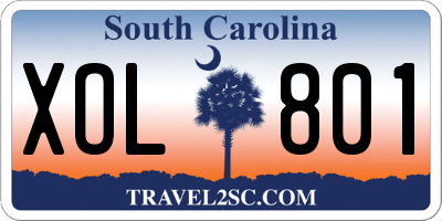 SC license plate XOL801