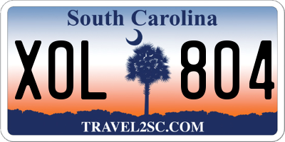 SC license plate XOL804