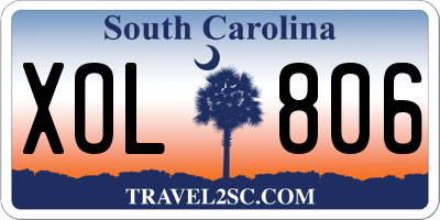 SC license plate XOL806
