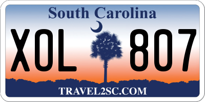 SC license plate XOL807
