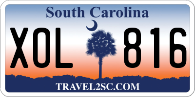 SC license plate XOL816