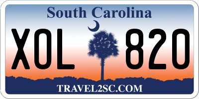 SC license plate XOL820