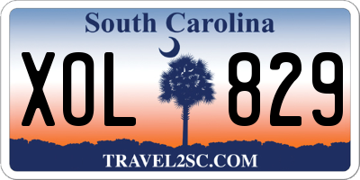 SC license plate XOL829