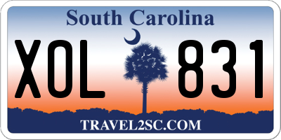 SC license plate XOL831