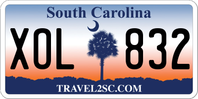 SC license plate XOL832