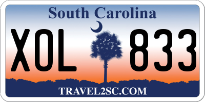 SC license plate XOL833