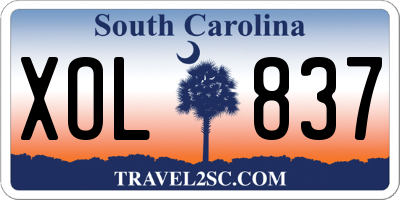 SC license plate XOL837