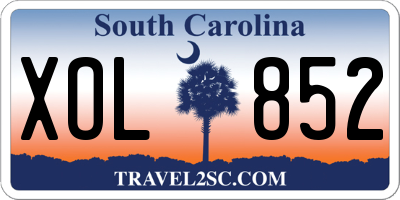 SC license plate XOL852