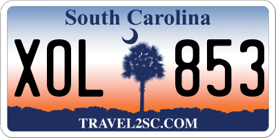 SC license plate XOL853