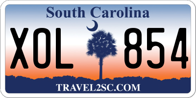 SC license plate XOL854