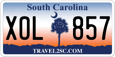 SC license plate XOL857