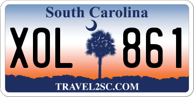 SC license plate XOL861