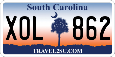 SC license plate XOL862