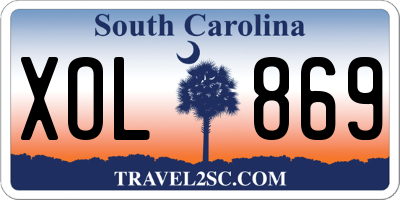 SC license plate XOL869
