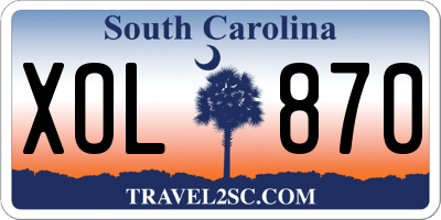 SC license plate XOL870