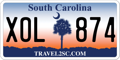 SC license plate XOL874