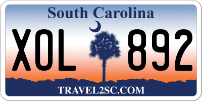 SC license plate XOL892