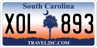 SC license plate XOL893