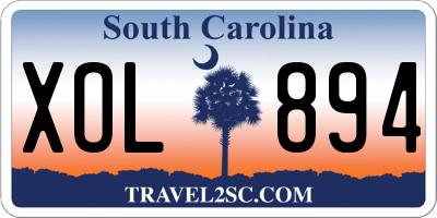 SC license plate XOL894